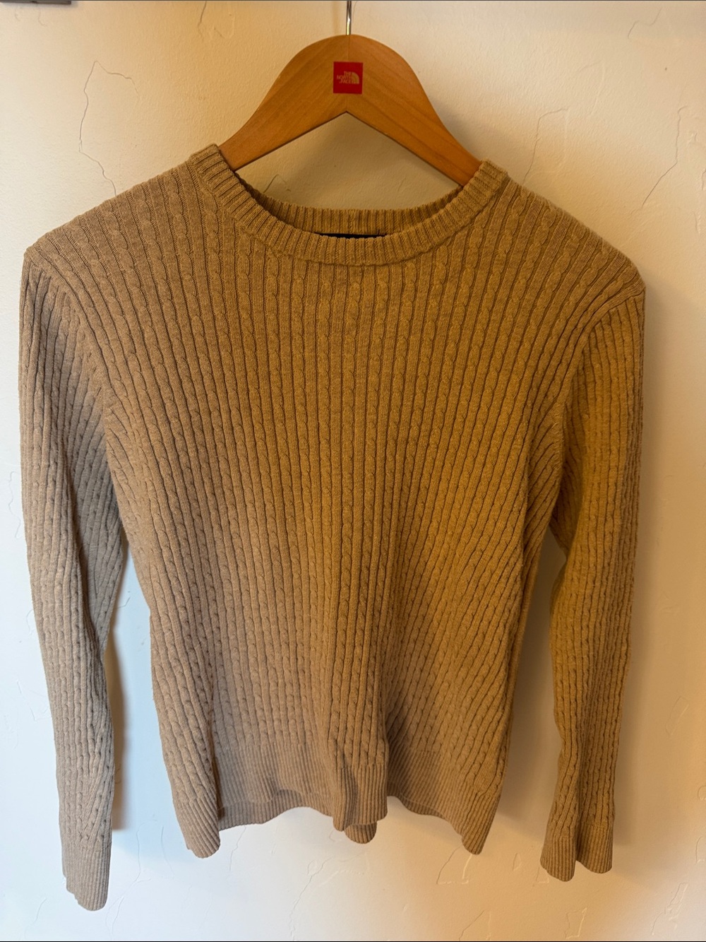 Jeanne Pierre Camel Ribbed Crewneck Sweater